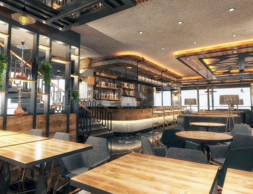3d kafeterya görselleştirme | cafeterya mimari